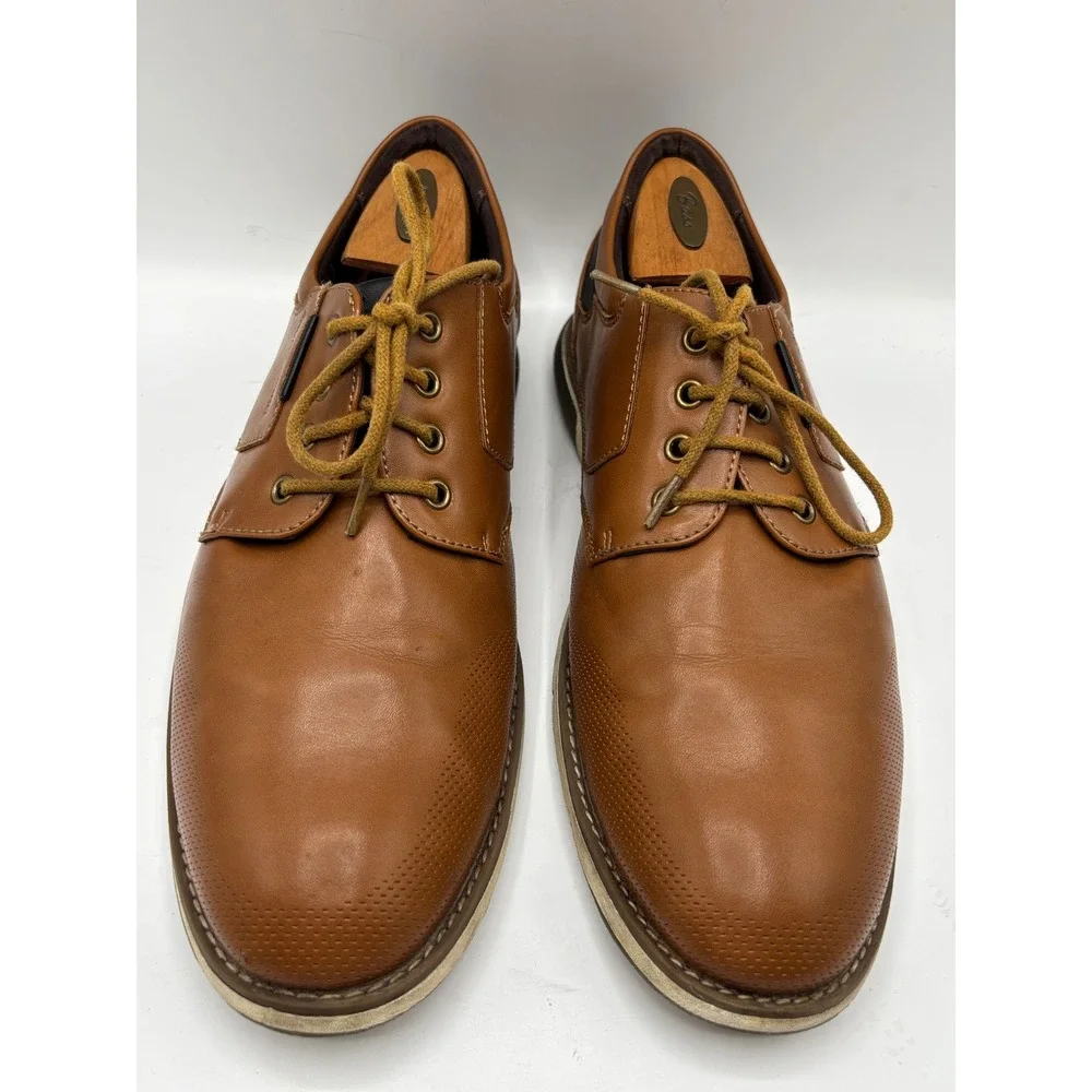 Bruno Marc Men's Brown Leather Lace-Up Casual Derby Shoes Size 10
